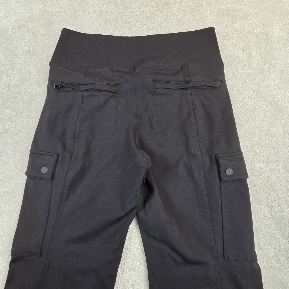 Athleta Delancy Cargo Pants Womens M Black High Rise Pockets Slim Fit Stretch - Picture 3 of 9